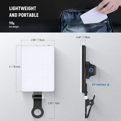 GrindTools Pro Ringlight – Clip-On LED light for Flawless Selfies & Videos