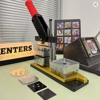 Grindtools DIY Fridge Magnet & Button Maker Machine – Heavy-Duty Badge Press for Custom Photo Magnets, Pins, Crafts & Small Business Startup Kit